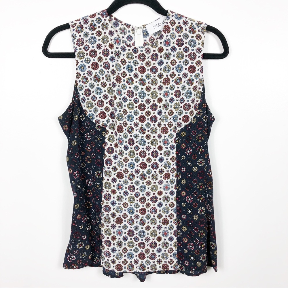 10 Crosby Derek Lam Printed Sleeveless Tank in Navy, White, Burgundy